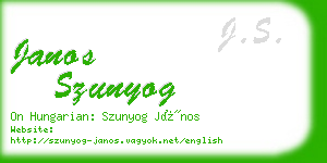 janos szunyog business card